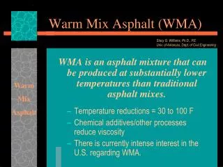 Warm Mix Asphalt (WMA)