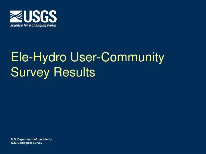 ele hydro user community s urvey results