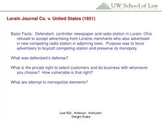 Lorain Journal Co. v. United States (1951)