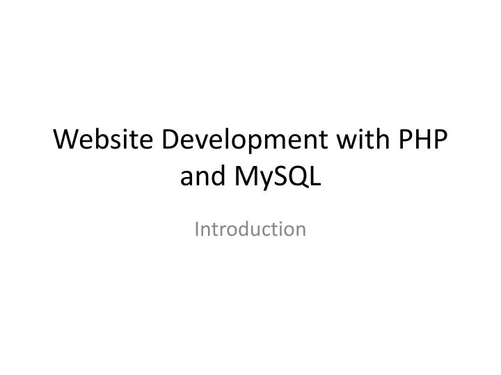 website development with php and mysql