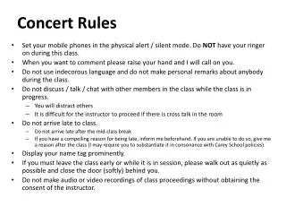 Concert Rules