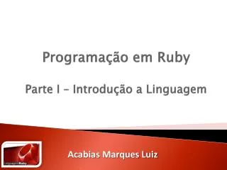 programa o em ruby parte i introdu o a linguagem