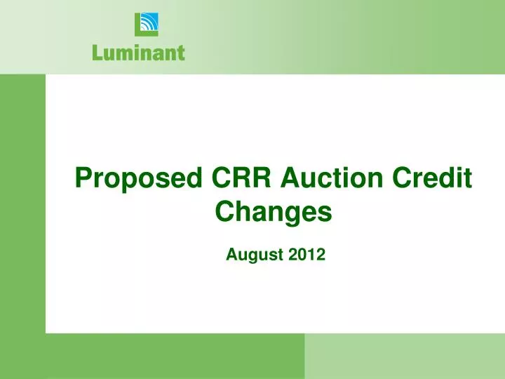 proposed crr auction credit changes