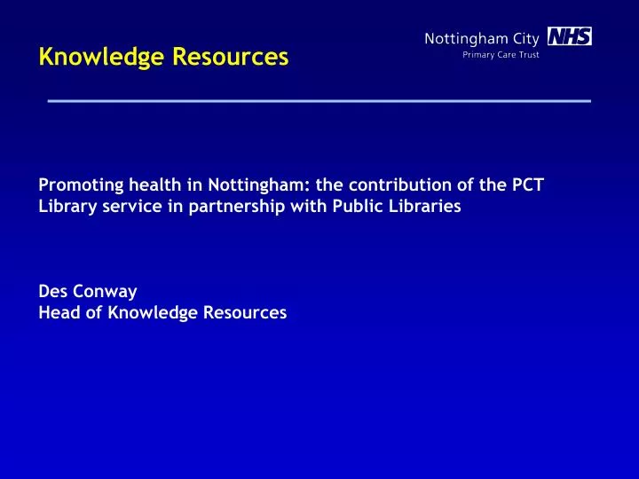 knowledge resources