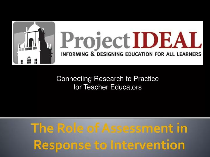 the role of assessment in response to intervention