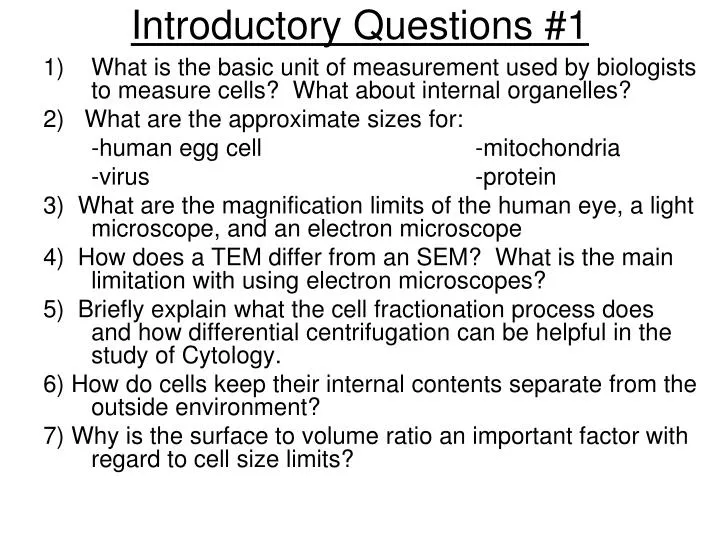 introductory questions 1