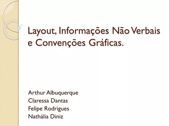 layout informa es n o v erbais e conven es gr ficas