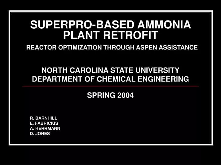 superpro based ammonia plant retrofit reactor optimization through aspen assistance