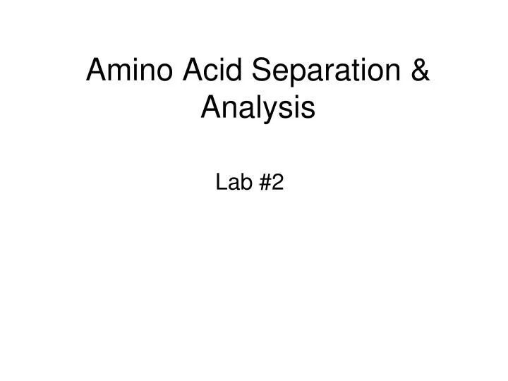 amino acid separation analysis