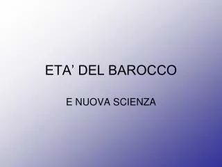 eta del barocco