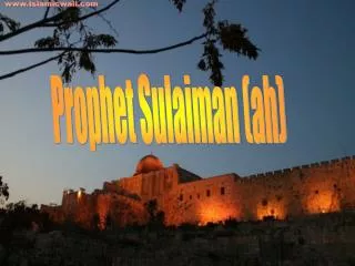 Prophet Sulaiman (ah)