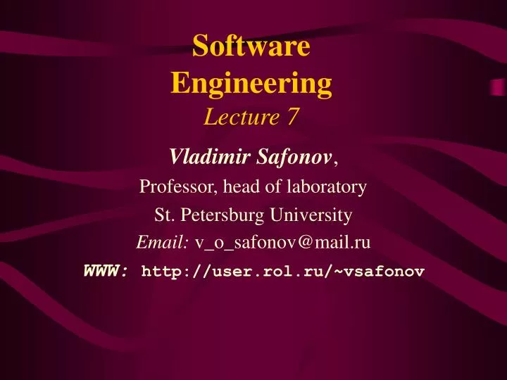 software engineering lecture 7