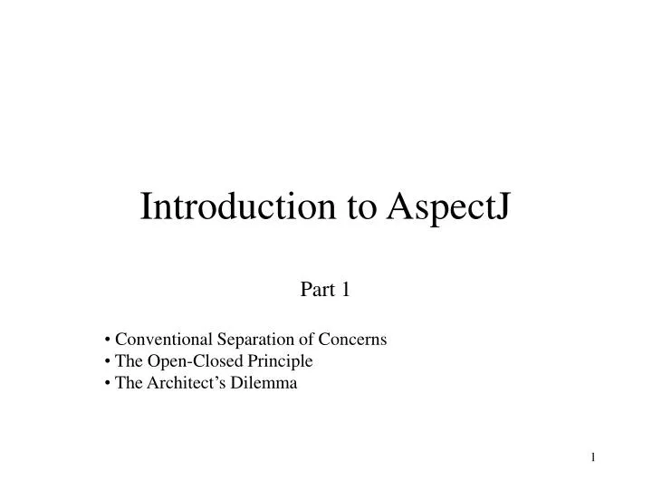 introduction to aspectj