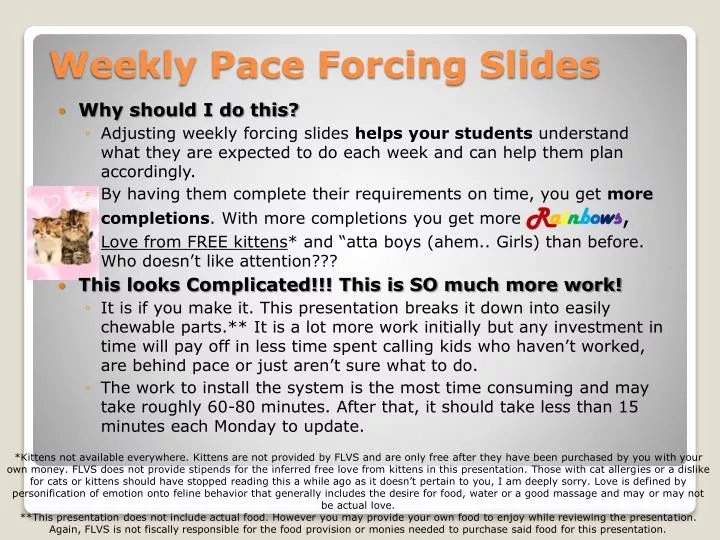 weekly pace forcing slides