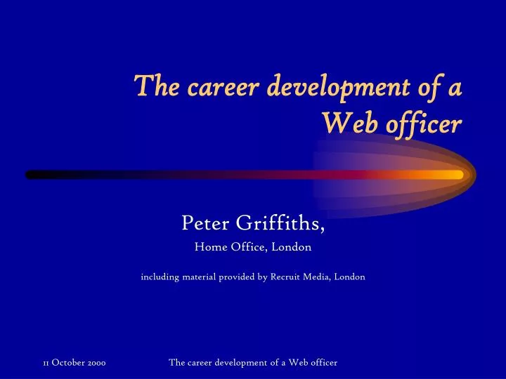 the career development of a web officer
