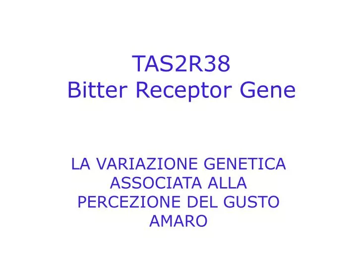 tas2r38 bitter receptor gene