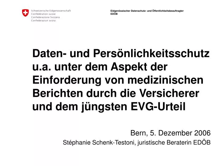 bern 5 dezember 2006 st phanie schenk testoni juristische beraterin ed b