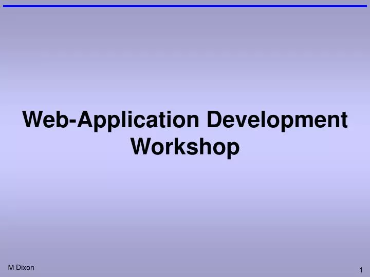 web application development workshop