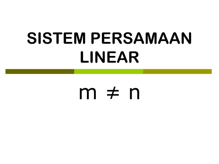 sistem persamaan linear