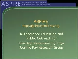 ASPIRE aspire.cosmic-ray