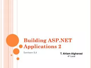 Building ASP.NET Applications 2