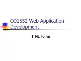 CO1552 Web Application Development