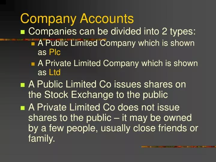 company accounts