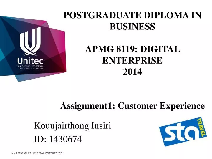 postgraduate diploma in business apmg 8119 digital enterprise 2014 assignment1 customer experience