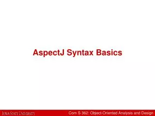 AspectJ Syntax Basics