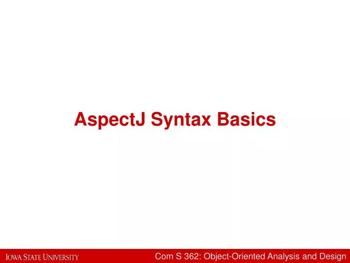 aspectj syntax basics