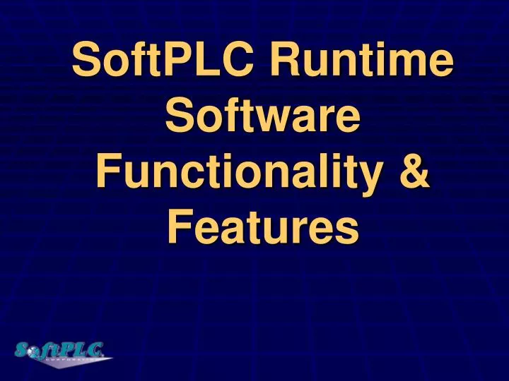 softplc runtime software functionality features