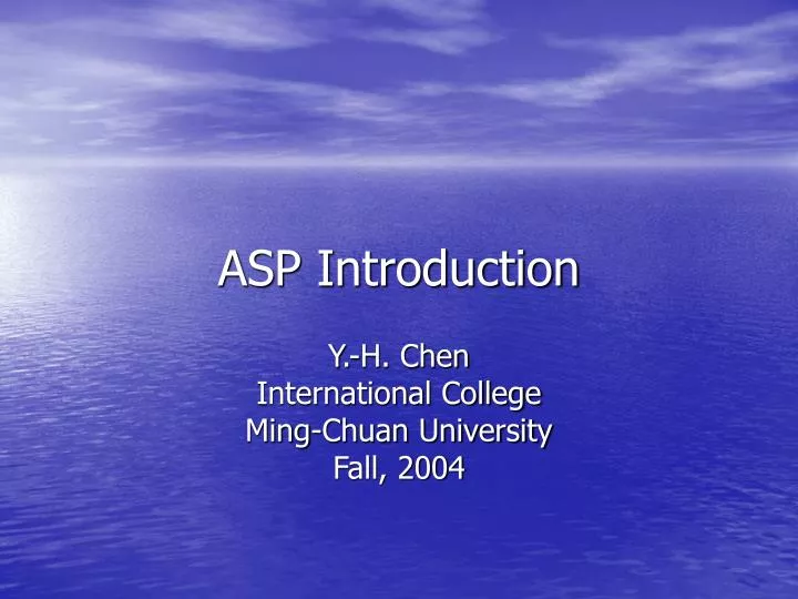 asp introduction