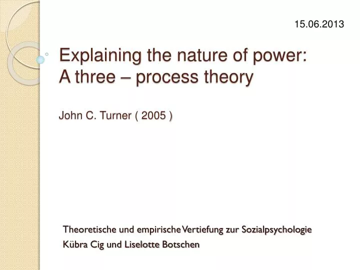 explaining the nature of power a three process theory john c turner 2005