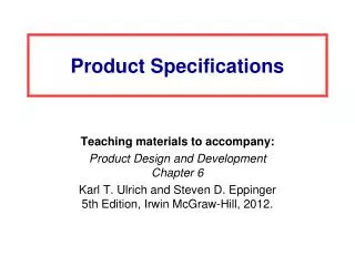 Product Specifications