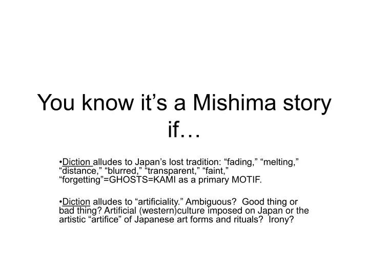 you know it s a mishima story if