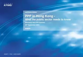 PPP in Hong Kong - What the public sector needs to know