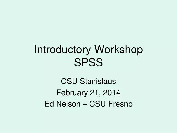 introductory workshop spss