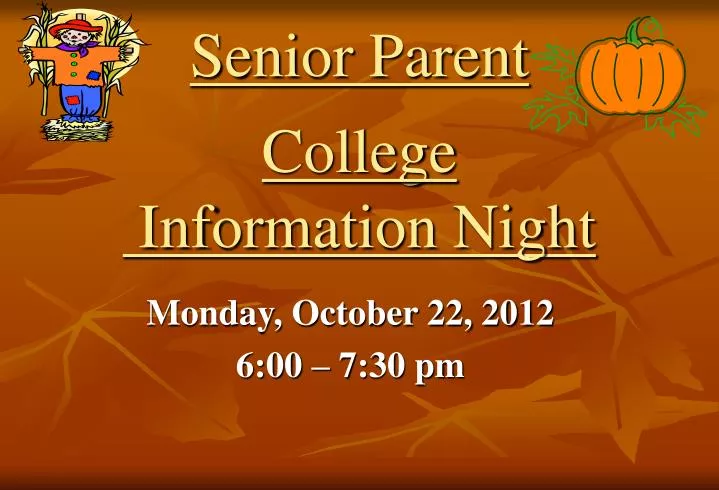 senior parent college information night
