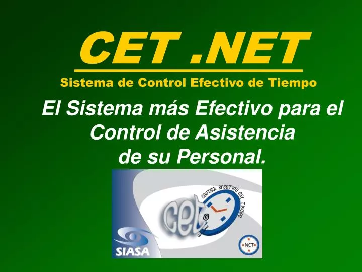 cet net sistema de control efectivo de tiempo