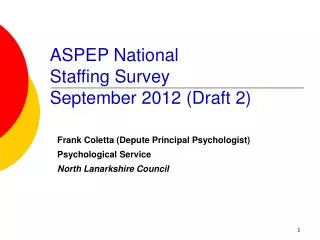 ASPEP National Staffing Survey September 2012 (Draft 2)