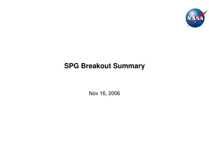 spg breakout summary
