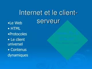 internet et le client serveur