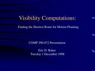 Visibility Computations: