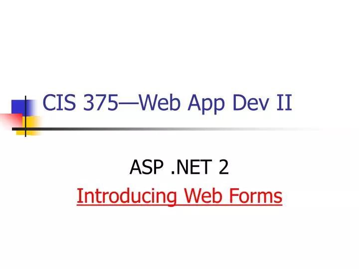 cis 375 web app dev ii