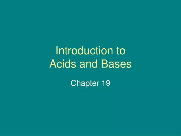 introduction to acids and bases