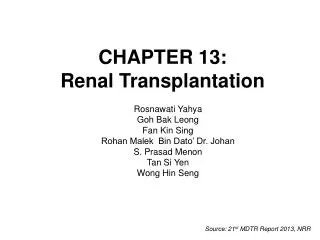 CHAPTER 13: Renal Transplantation