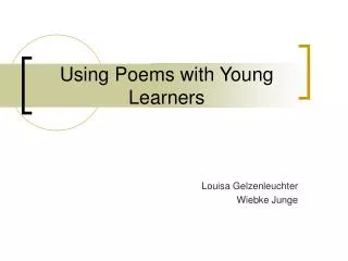Using Poems with Young Learners