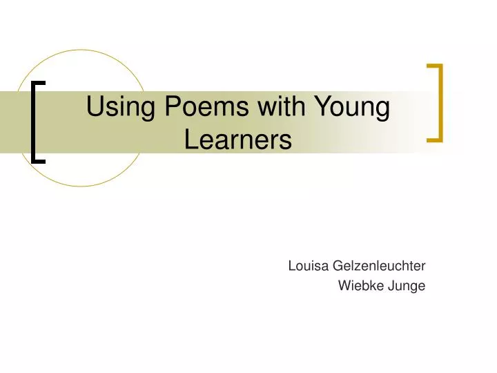 using poems with young learners