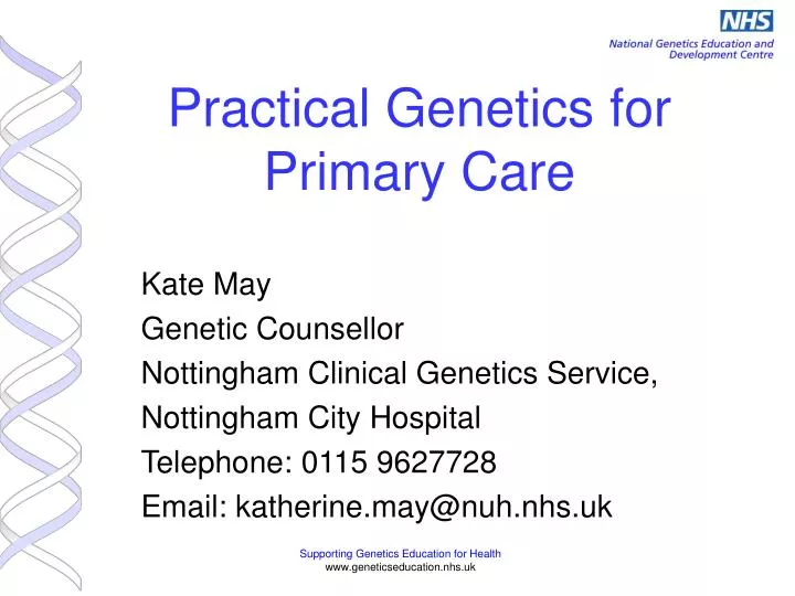practical genetics for primary care
