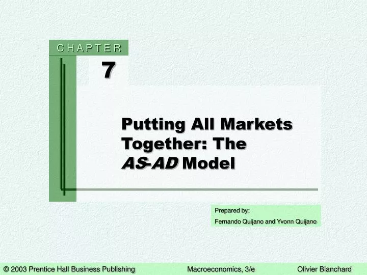 putting all markets together the as ad model